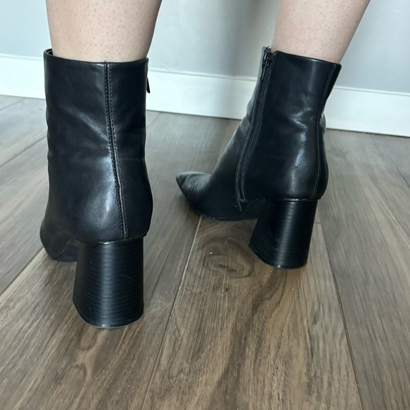 Mango black square toe ankle boots size 7.5 - Picture 8 of 9